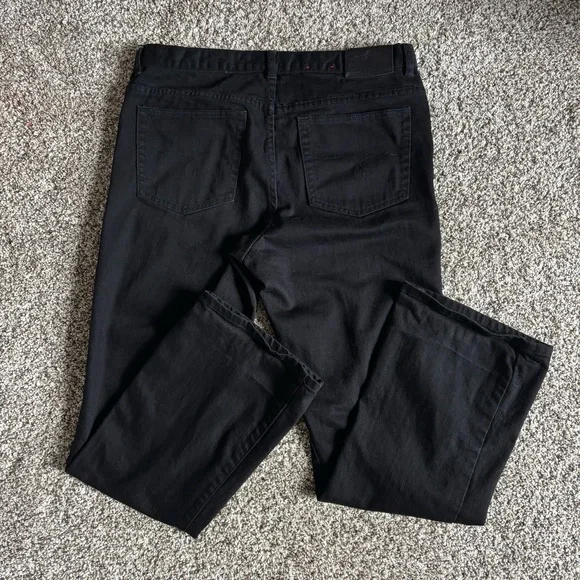 Ralph Lauren Jeans Co Women 12P Black Denim Stretch Petite Classic Casual Pants - Picture 2 of 10